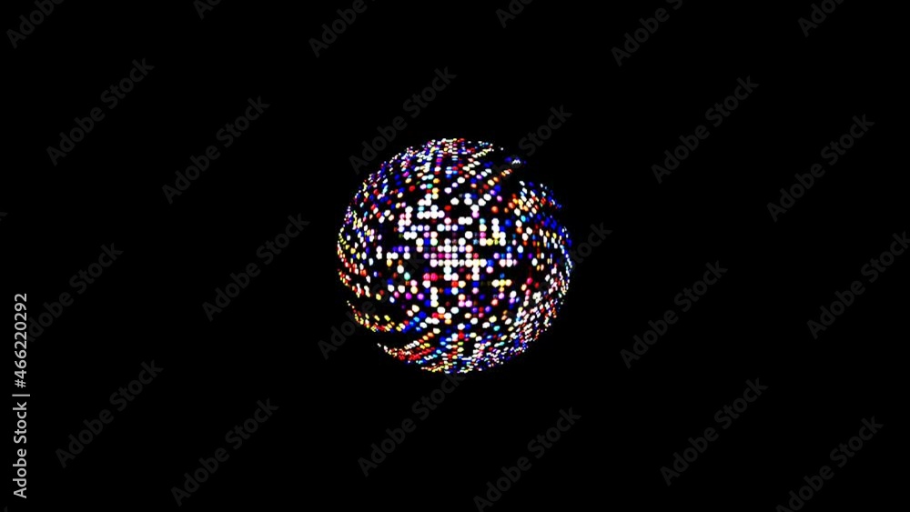 animated round shape of multicolor flashing lights, on a black background animated round shape of multicolor flashing lights, on a black background