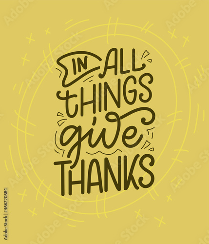 Hand drawn lettering quote about Gratitude. Cool phrase for print and poster design. Inspirational slogan. Vector