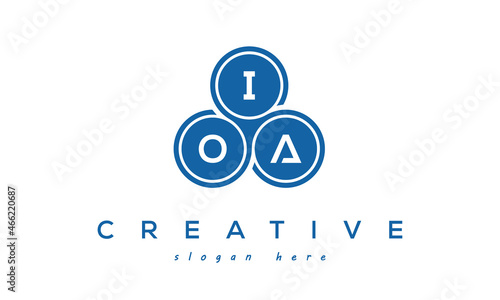 IOA creative circle three letters logo design with blue photo