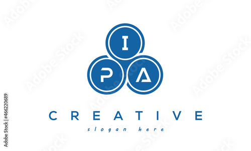 Платно IPA creative circle three letters logo design with blue