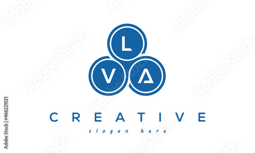 LVA creative circle three letters logo design with blue photo