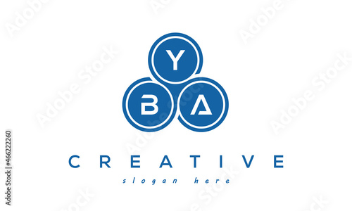 YBA creative circle three letters logo design with blue photo