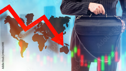 Foto Decrease in international trade concept