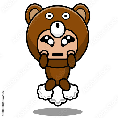 vector cartoon character mascot costume animal cute bear fart flying