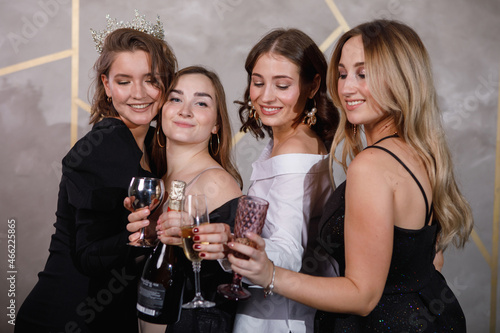 Young women celebrate Christmas