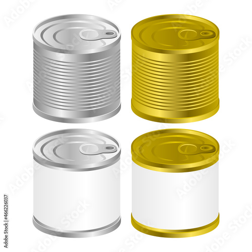 Can tin and silver concept food canned preserved vector