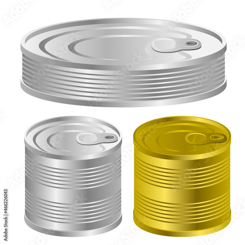 Can metal and tin concept food containers canned concept vector