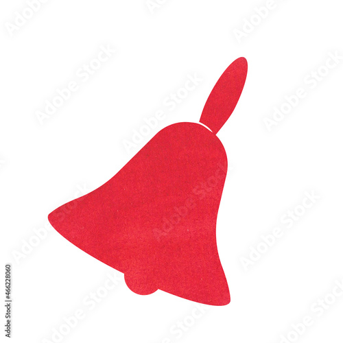 The bell is red. Watercolor illustration. Suitable for use as an icon or symbol, as an element for websites and decoration of festive typography, infographics 