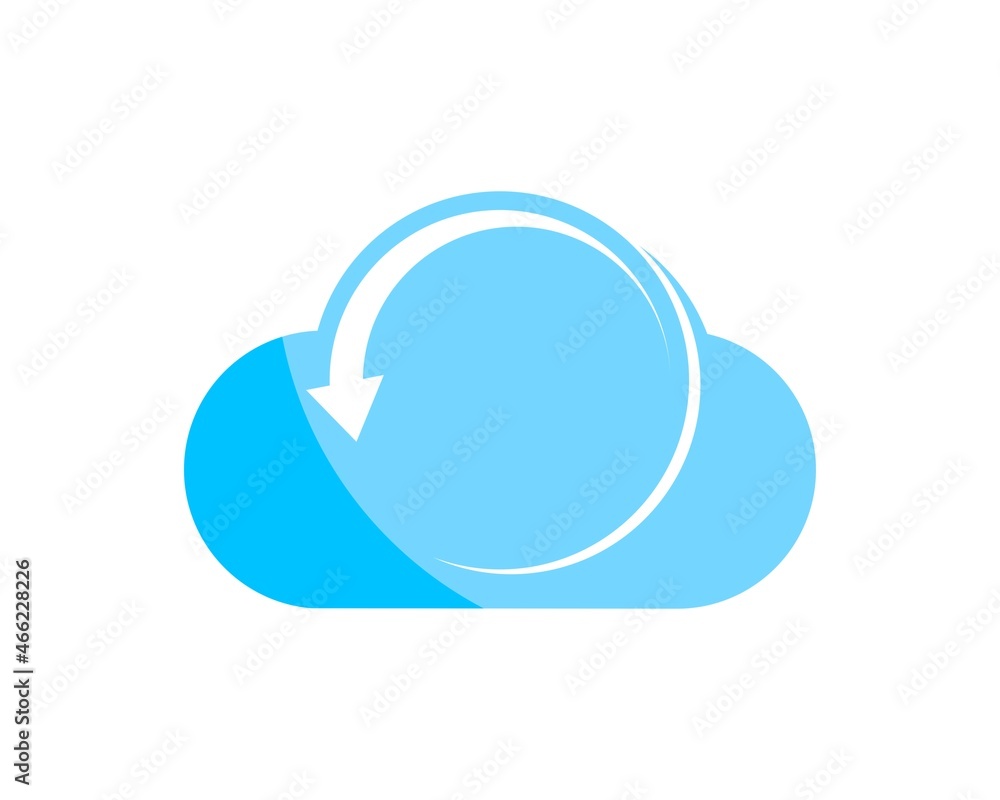 Simple cloud with down arrow inside Stock Vector | Adobe Stock