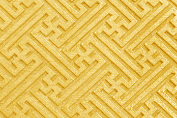 wooden carving, Chinese pattern, painted in yellow gold texture art background