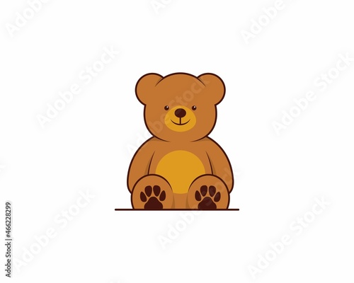 Teddy bear doll vector illustration logo