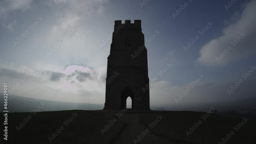 St Michael's Tower on Glastonbury Tor, England Time Lapse St Michael's Tower on Glastonbury Tor, England Time Lapse