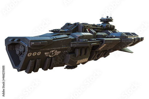 Fototapeta Naklejka Na Ścianę i Meble -  Spaceship exterior on an isolated white background, 3D illustration, 3D rendering
