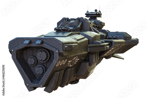 Фотография Spaceship exterior on an isolated white background, 3D illustration, 3D renderin