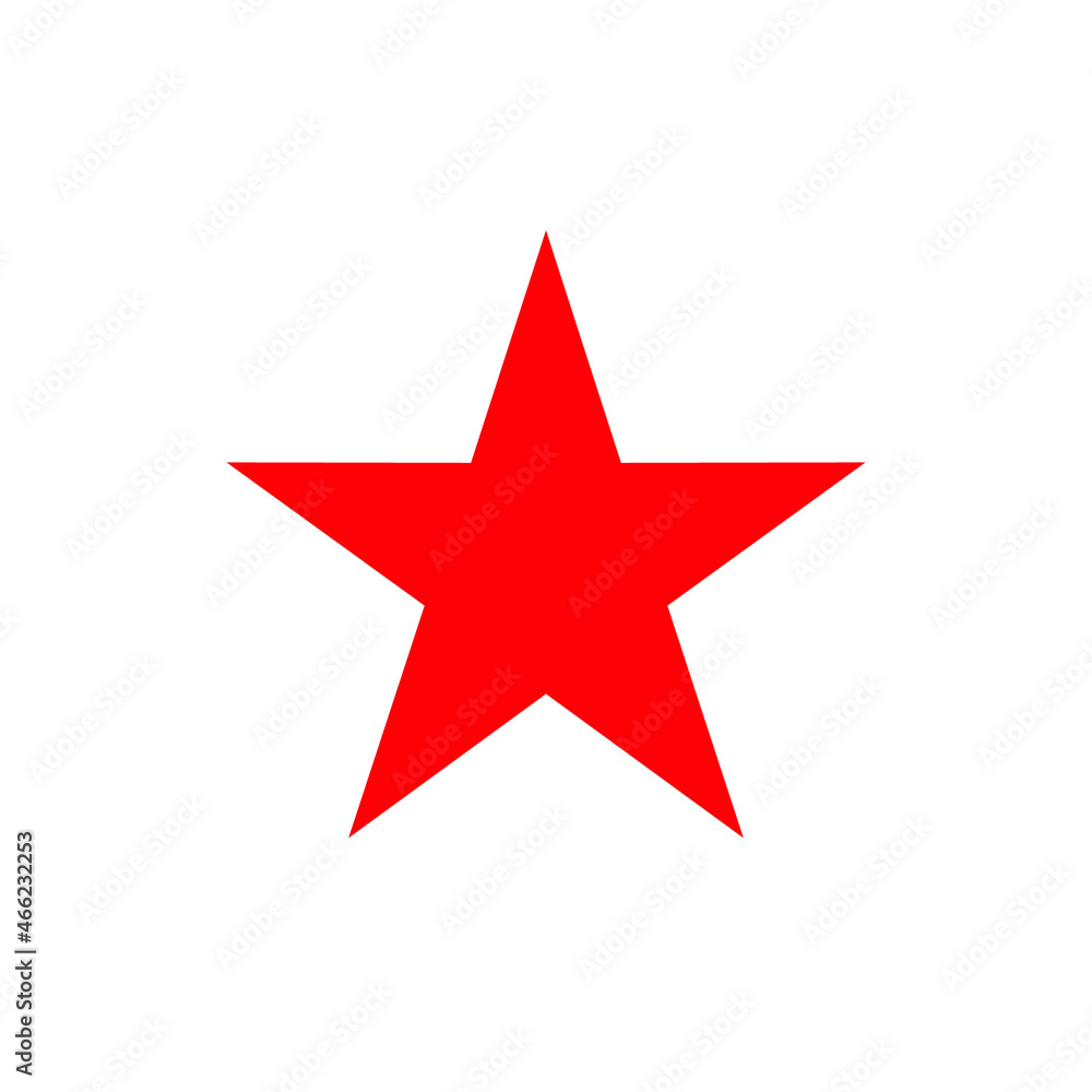 The Red Star. Heraldic sign, five-pointed star. The symbol of the Red Army. Isolated icon on white background. Vector pictogram. The Red Star. Heraldic sign, five-pointed star. The symbol of the Red Army. Isolated icon on white background. Vector pictogram.