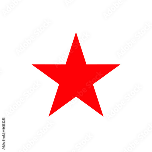 The Red Star. Heraldic sign, five-pointed star. The symbol of the Red Army. Isolated icon on white background. Vector pictogram.