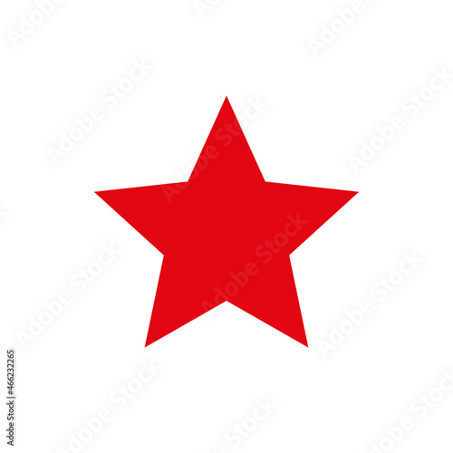 The Red Star. Heraldic sign  five-pointed star. The symbol of the Red Army. Isolated icon on white background. Raster pictogram.