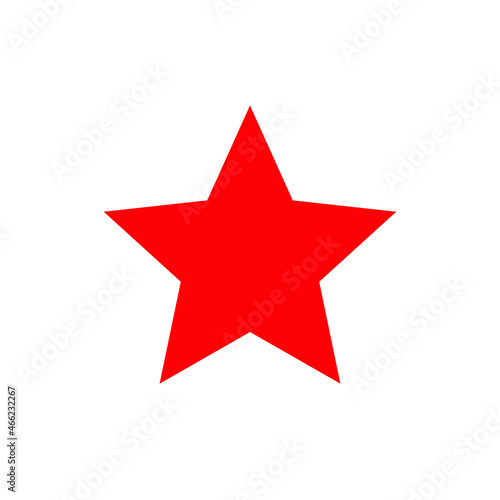 The Red Star. Heraldic sign  five-pointed star. The symbol of the Red Army. Isolated icon on white background. Vector pictogram.