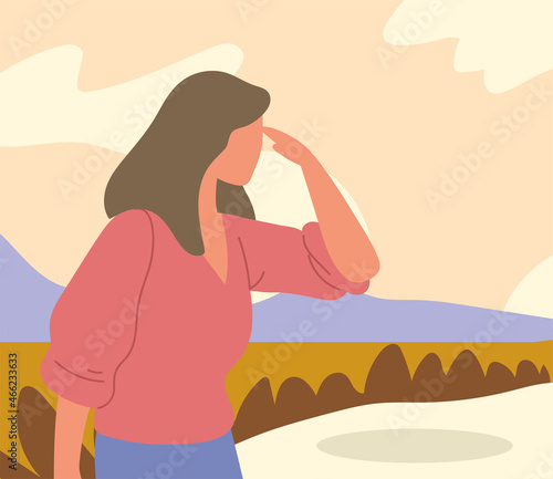 woman watching a distance