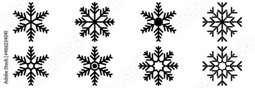 snowflake icon set, snowflake vector set sign symbol