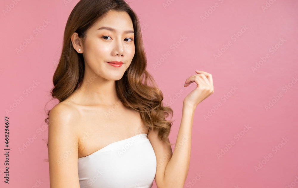 Beautiful Young Asian Woman short hair with Clean Fresh Skin. Face care, Facial treatment, Cosmetology, beauty and healthy skin and cosmetic ideas concept. Beautiful Young Asian Woman short hair with Clean Fresh Skin. Face care, Facial treatment, Cosmetology, beauty and healthy skin and cosmetic ideas concept.