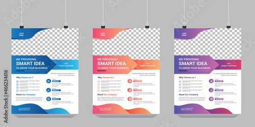 Corporate Business flyer template vector design, Flyer Template Geometric shape used for business poster layout with 3 color