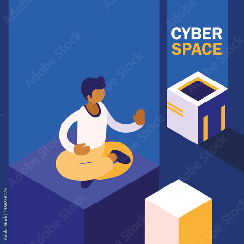 man cyberspace hightech