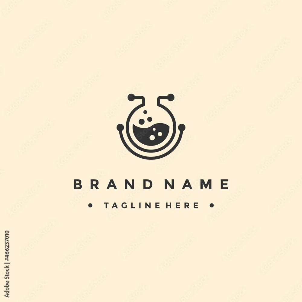 Obraz premium science laboratory logo - vector illustration