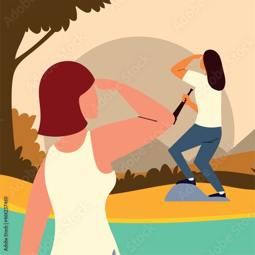 women look forward