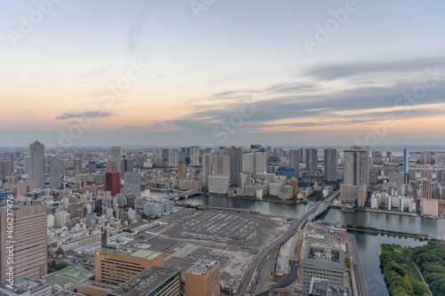 Fototapeta Naklejka Na Ścianę i Meble -  東京都港区汐留から見た東京の都市景観