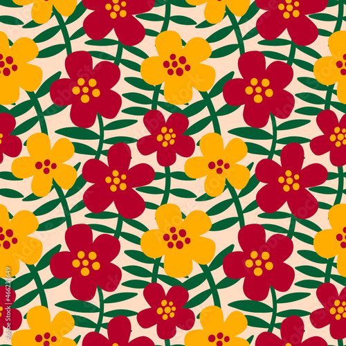 Seamless pattern flower bud.Background floral beauty elegant.Design print stylized graphic ornate.