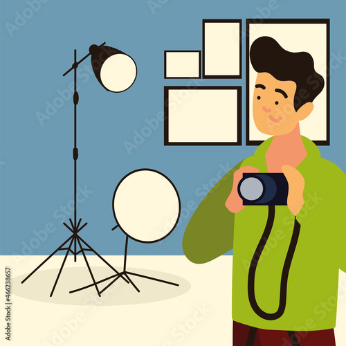 professional photographer with camera