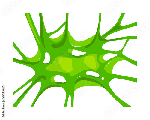 Green stretched slime.Chewing gum.Sticky web. Vector cartoon background