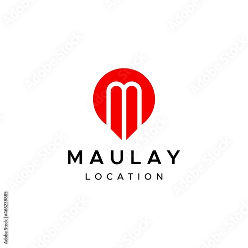 Clean and simple logo about location icon and letter m.
EPS 10, Vector.