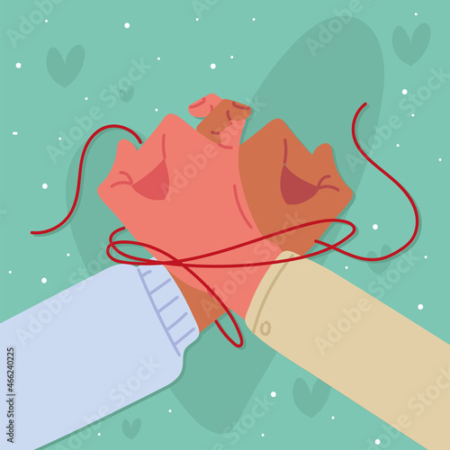 red string of destiny in hands