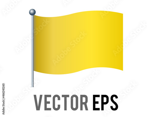 Vector isolated rectangular gradient yellow flag icon with silver pole