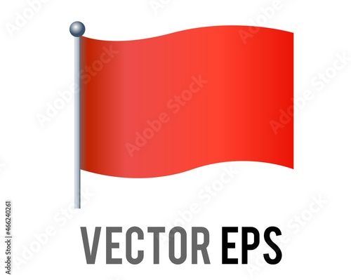 Vector isolated rectangular Christmas gradient red flag icon with silver pole