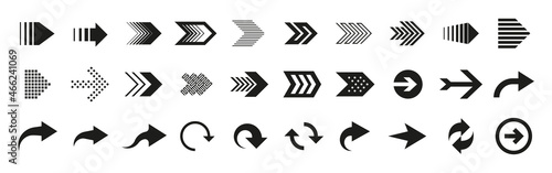 Black arrows. Graphic up and down icons. Back and forward direction silhouette symbols. Left or right interface navigation and orientation marks mockup. Vector isolated pointer signs set
