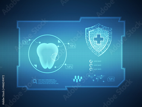 dental health protection futuristic hud technology background