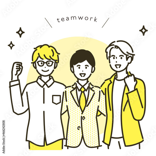 肩を組むビジネスマンのイラスト素材