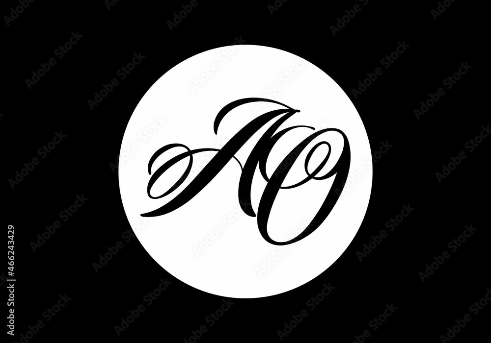 Obraz premium Good shape of AO initial letter
