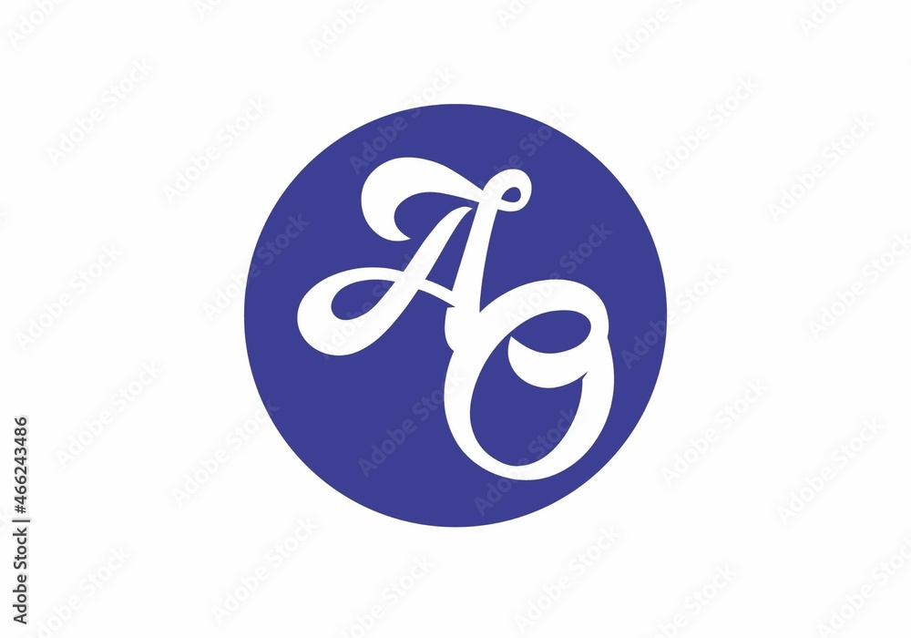 Good shape of AO initial letter Good shape of AO initial letter