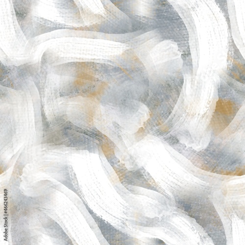 Seamless neutral and white grungy classic abstract surface pattern design for print. High quality illustration. Monochrome earth colored design with white pattern design overlay. Repeat graphic swatch