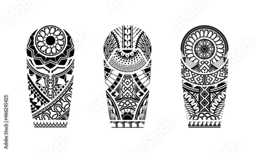 Tattoo abstract black arm template vector set