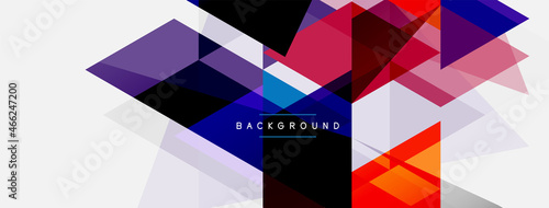 Color triangles composition, geometric abstract background. Techno or business concept, pattern for wallpaper, banner, background, landing page