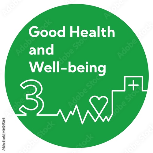 SDGs 3.Good Health and Well-being -すべての人に健康と福祉を-	　シンプルアイコン素材