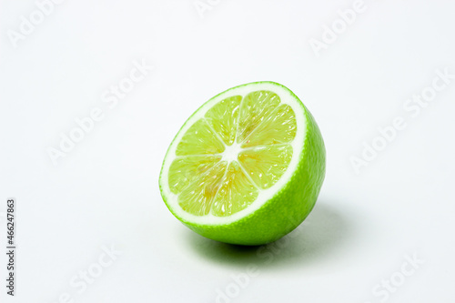 Lime isolated on white background. Sour fruit. Citrus fruit