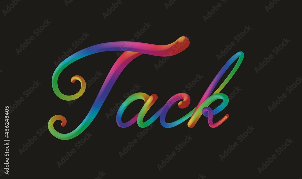 Tack, Swedish word (Sweden), means thank you in english. Neon colorful calligraphy text. Vector illustration. EPS10. Tack, Swedish word (Sweden), means thank you in english. Neon colorful calligraphy text. Vector illustration. EPS10.