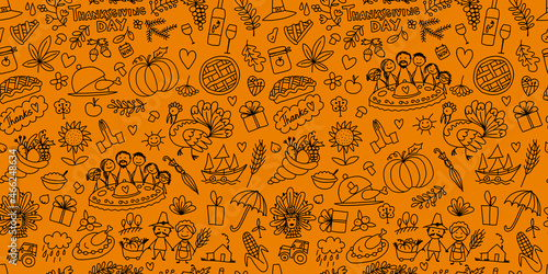 Thanksgiving day, seamless pattern for your design