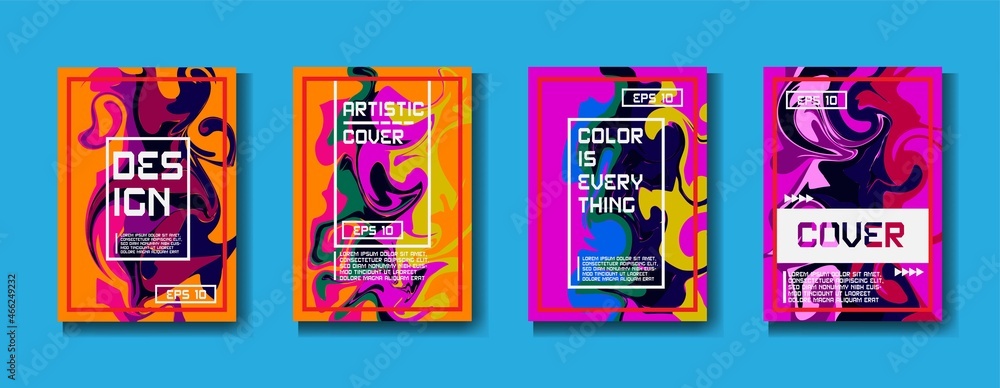 Fototapeta premium Mixture of acrylic paints. Liquid marble texture. Fluid art. Applicable for design cover, presentation, invitation, flyer, annual report, poster, desing packaging. Modern artwork - EPS10 Vector